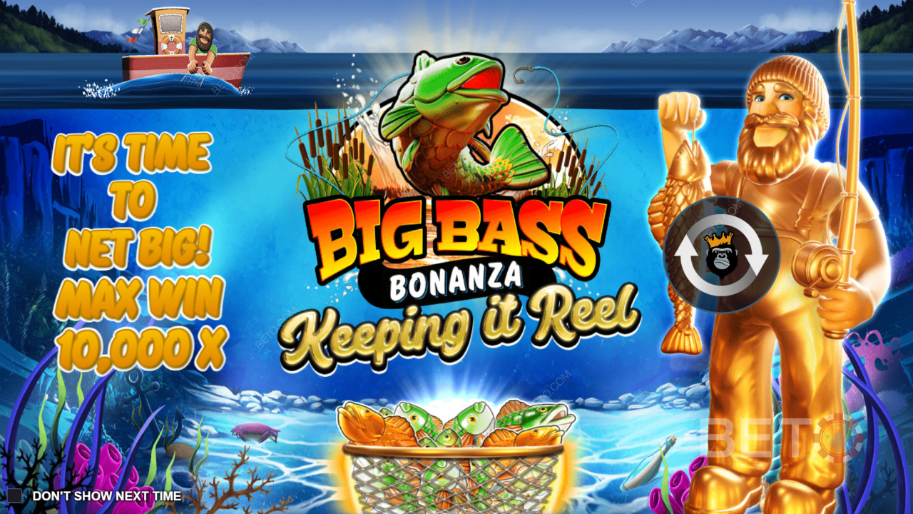 Voita 10,000x panoksesi Big Bass - Keeping it Reel -nettikolikkopelissä!