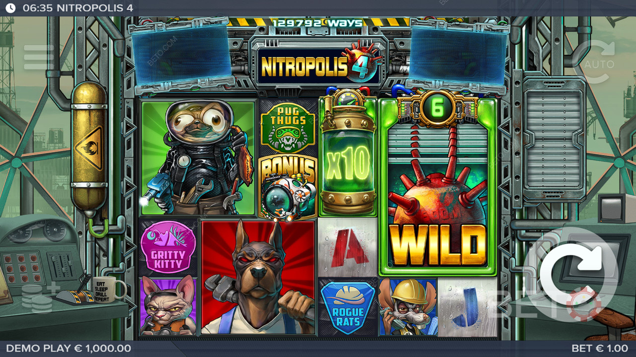 Bonusominaisuudet selitetty Nitropolis 4:ssä by ELK Studios