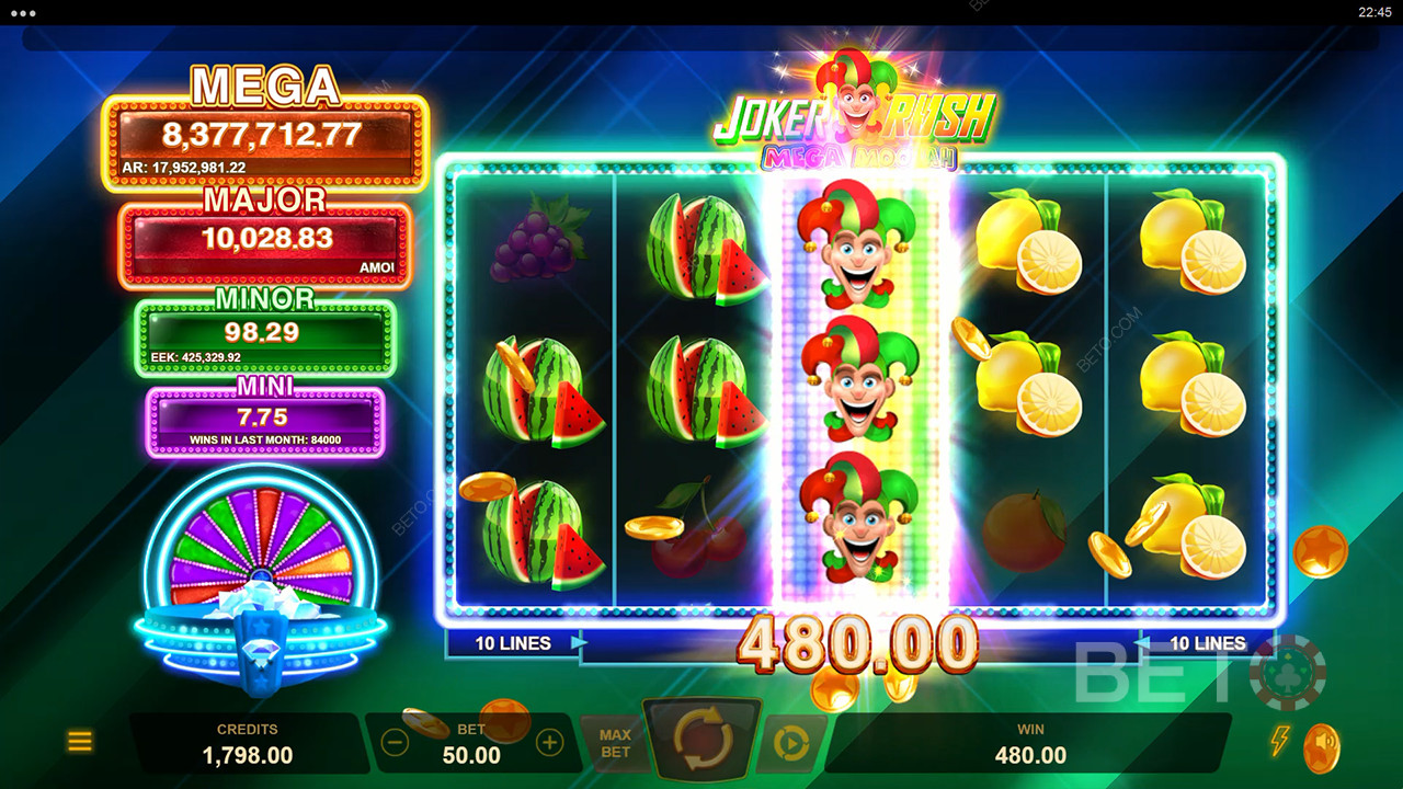 Joker Rush Mega Moolah arvostelu BETO Slotsilta