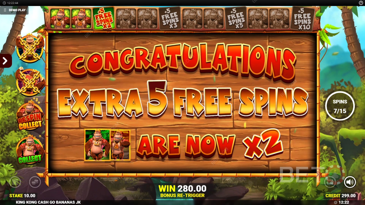 Voita 50,000x panoksesi King Kong Cash Go Bananas -kolikkopelissä!