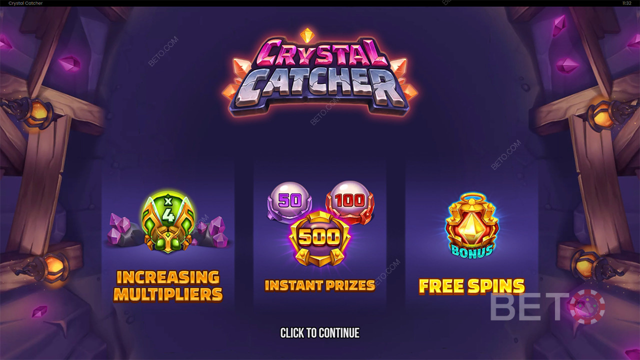 Bonusominaisuudet selitetään Crystal Catcherissa Crystal Catcher by Push Gaming