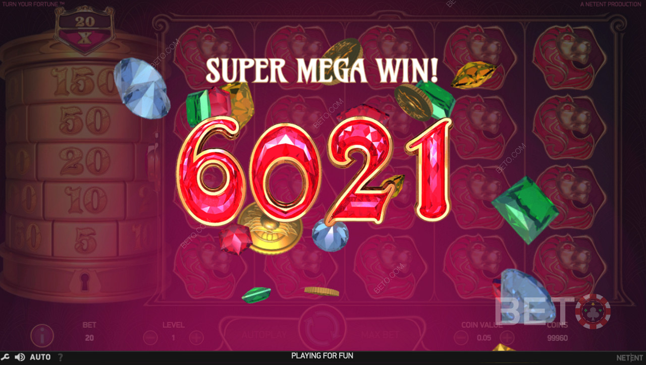Super Mega-voiton saavuttaminen Turn Your Fortune -pelissä