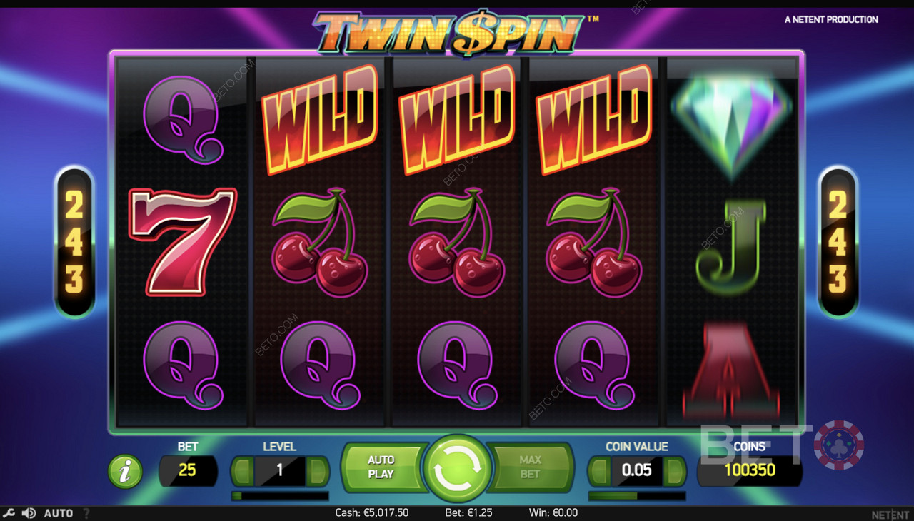 Kolme-of-a-kind-yhdistelmä Twin Spinissä