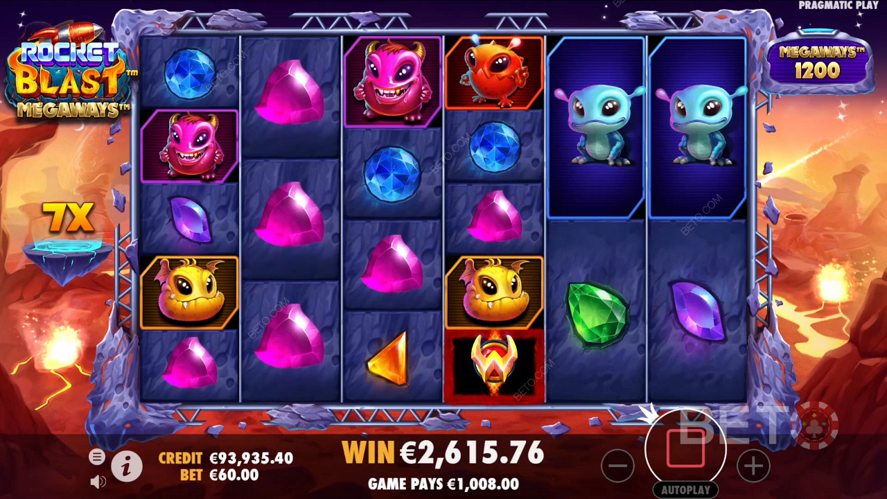 Bonusominaisuudet selitetty Rocket Blast Megaways mennessä Pragmatic Play
