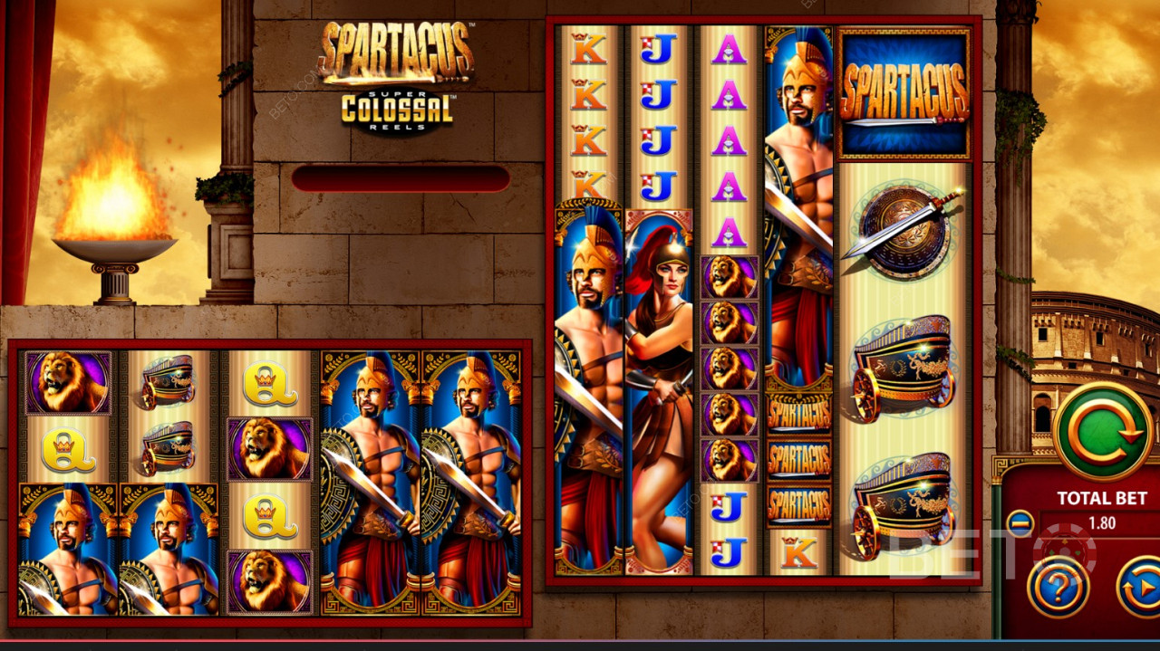 WMS (Williams Interactive) - Spartacus Super Colossal Reels - Liity orjien kapinaan roomalaista hallitsijaa vastaan.