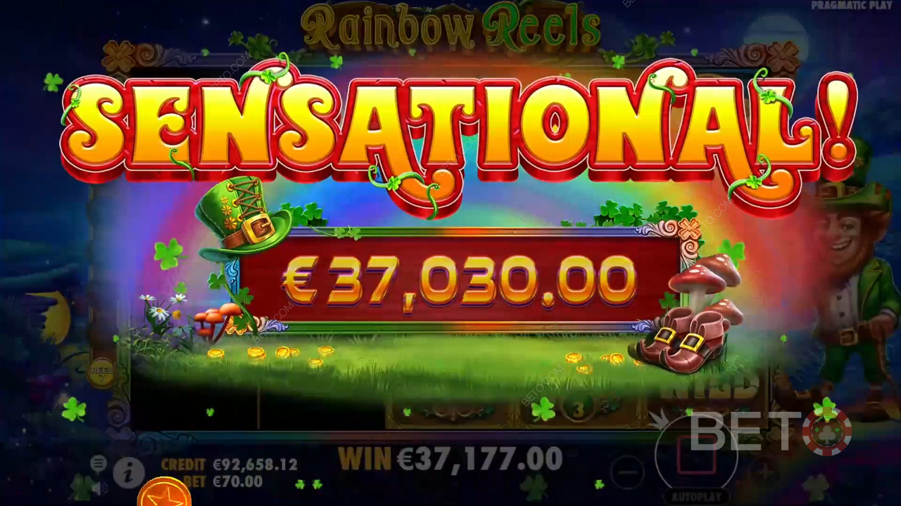 Voita 5000x panoksesi Rainbow Reels -kolikkopelissä verkossa!