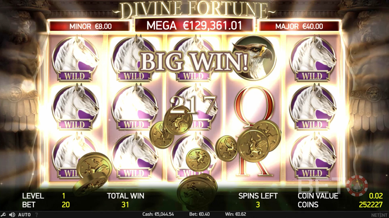 Iso voitto Divine Fortune -pelissä