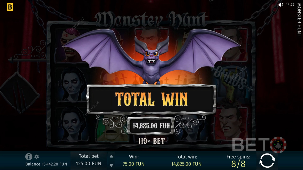 Voita 1,299x panoksesi Monster Hunt -videokolikkopelissä!