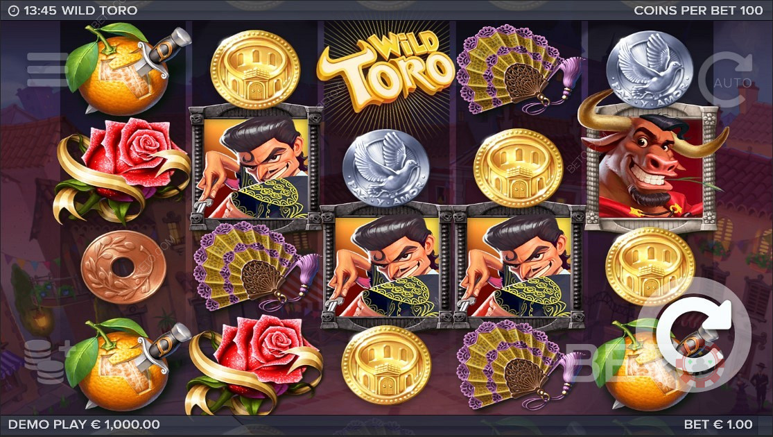Houkuttelevat symbolit Wild Toro Online Slotissa