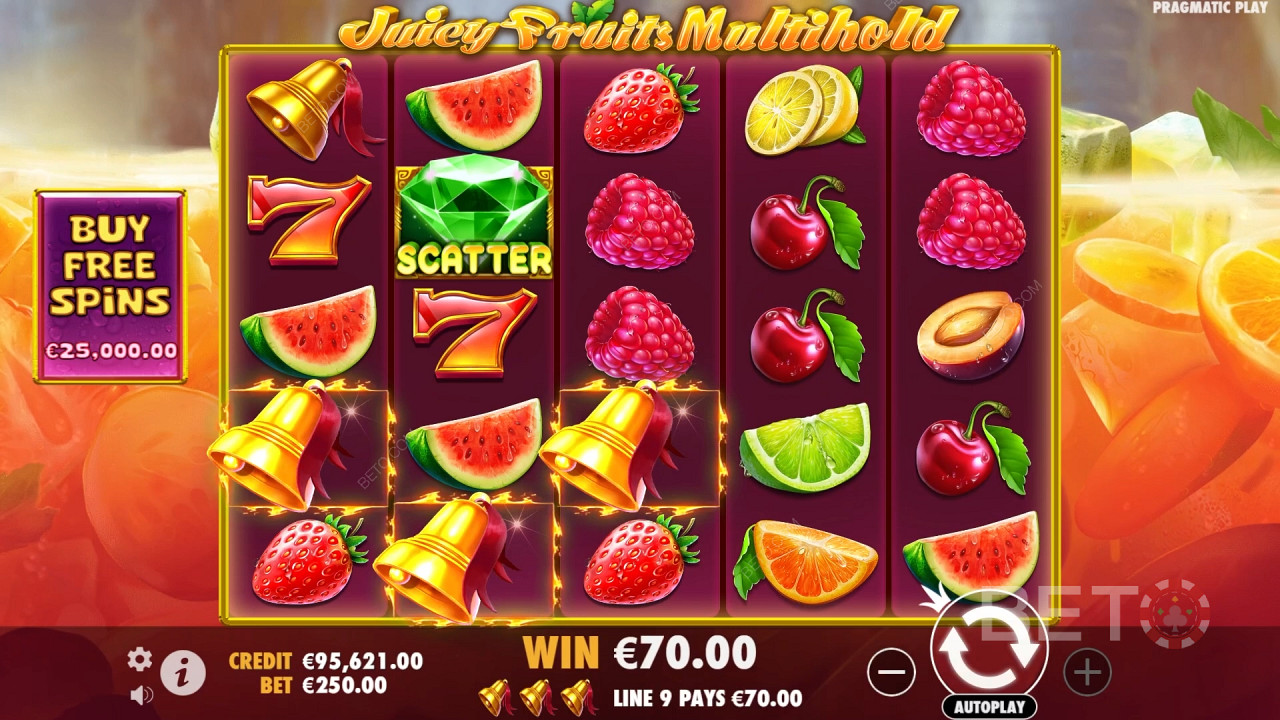 Voita 8,000x panoksesi Juicy Fruits Multihold -nettikolikkopelissä!