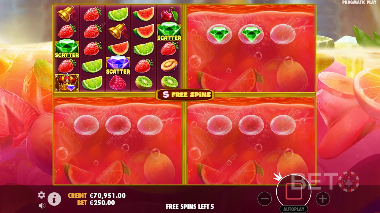 Bonusominaisuudet selitetty Juicy Fruits Multihold mennessä Pragmatic Play
