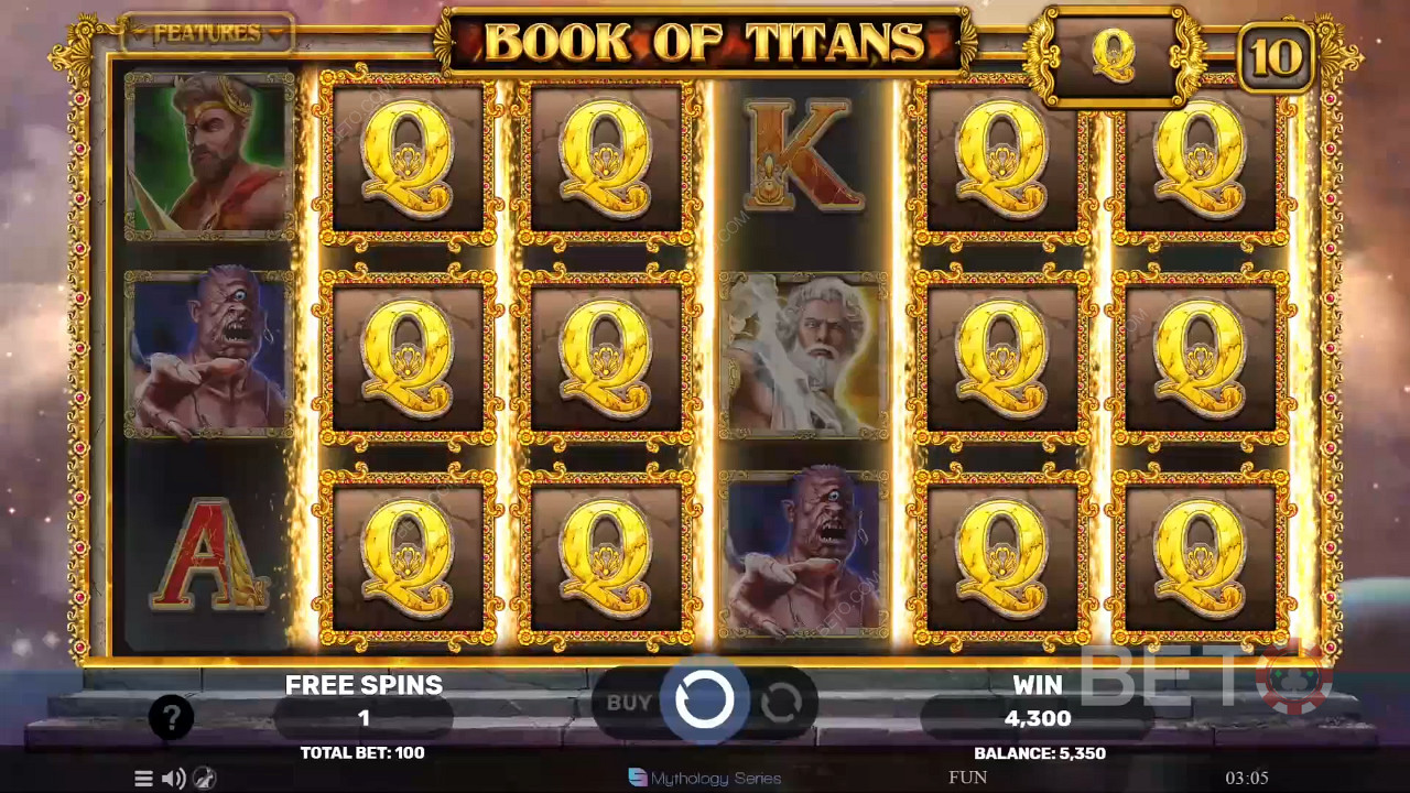 Bonusominaisuudet selitetty Book of Titans by Spinomenal