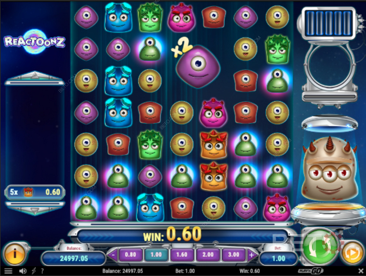 Pelaa Reactoonzia Play N Go -pelistä Quirky-erikoisominaisuuksien avulla.
