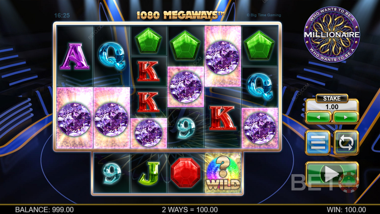 Ilmaiskierrokset ovat ainoa bonus Who Wants to Be a Millionaire Megaways -pelissä.
