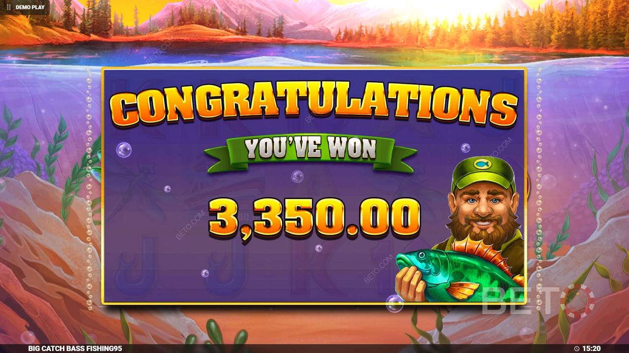Voita 4,000x panoksesi Big Catch Bass Fishing -kolikkopelissä verkossa!