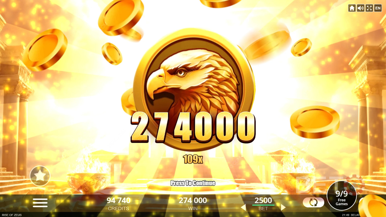 Voita 10,000x panoksesi Rise of Zeus -kolikkopelissä verkossa!