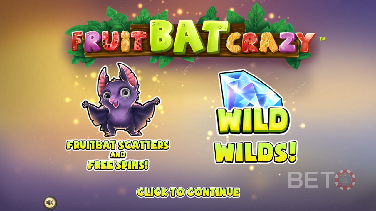 Fruit Bat Crazy - Söpö Fruit Bat antaa sinulle paljon hauskaa Wildin, Scatterien ja ilmaiskierrosten avulla.