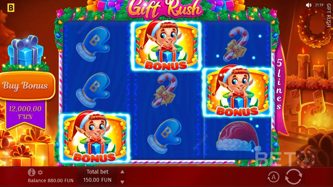 Gift Rush arvostelu by BETO Slots