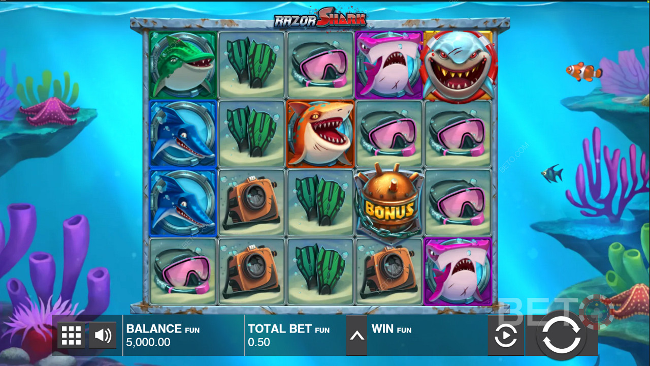 Push Gamingin Razor Shark -kolikkopeli