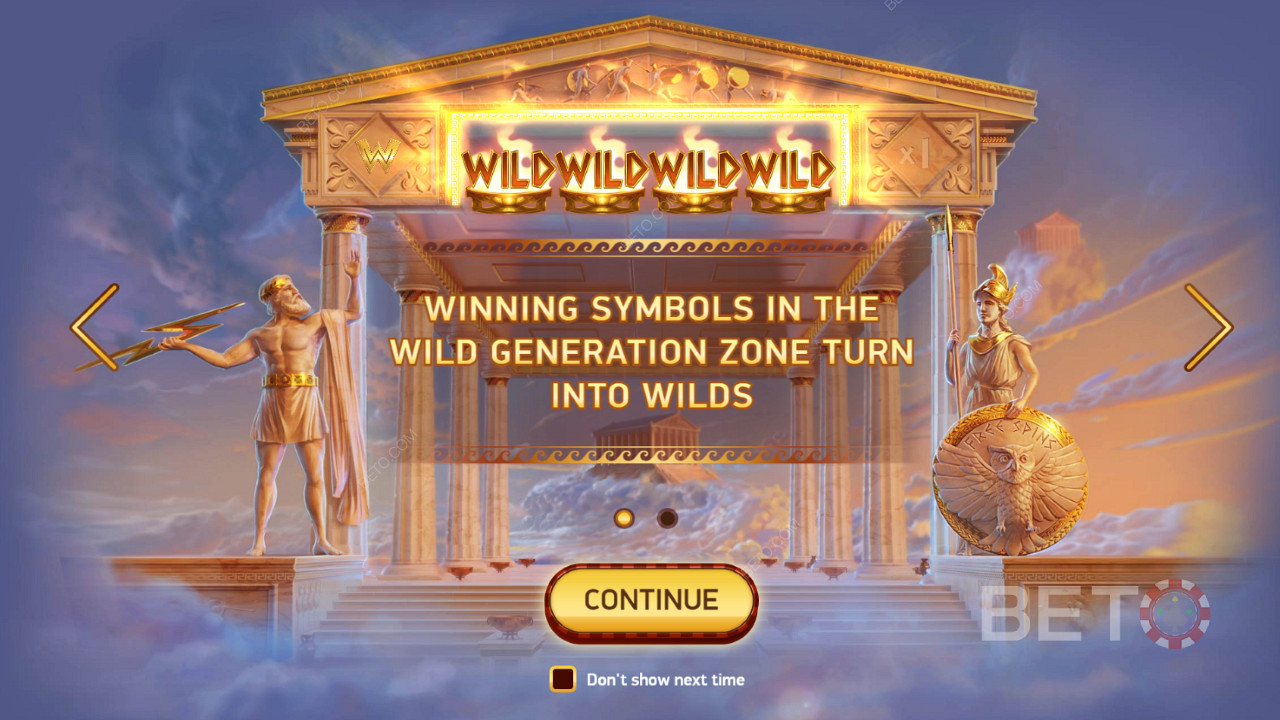 Kaikista Wild Generation Zone -alueen voittoon osallistuvista symboleista tulee Wild-symboleita.
