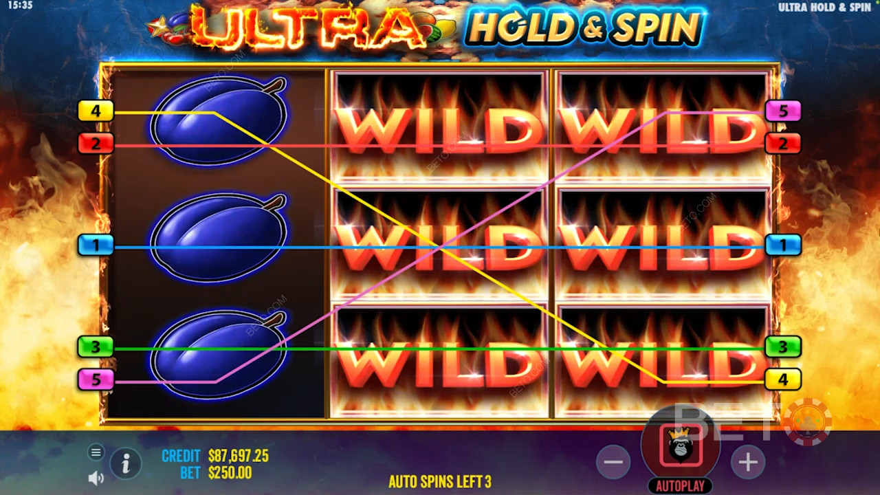 Laajenevat wildit Ultra Hold and Spin -pelissä