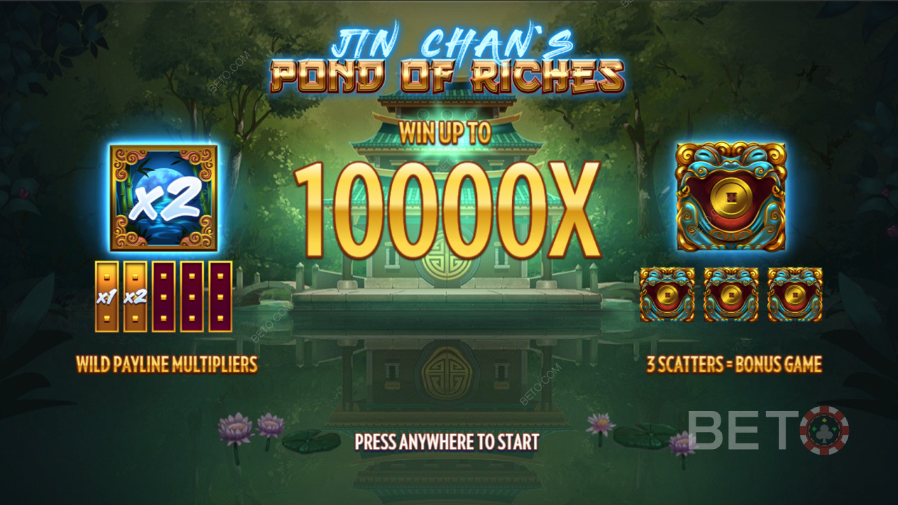 Pelaa mielettömien bonusominaisuuksien avulla ja voit voittaa jopa 10 000-kertaisen panoksen.