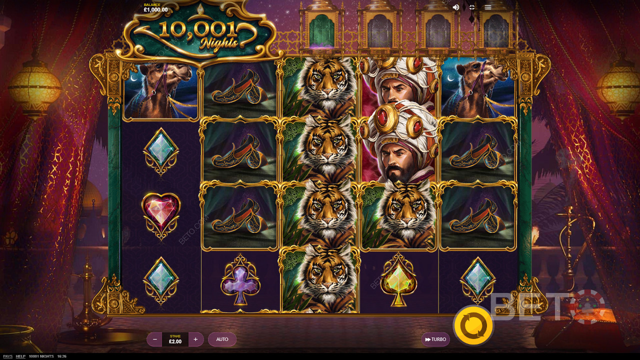 10001 Nights Red Tiger Gamingilta - Matkusta maagiseen Arabian autiomaahan etsimään rikkauksia.