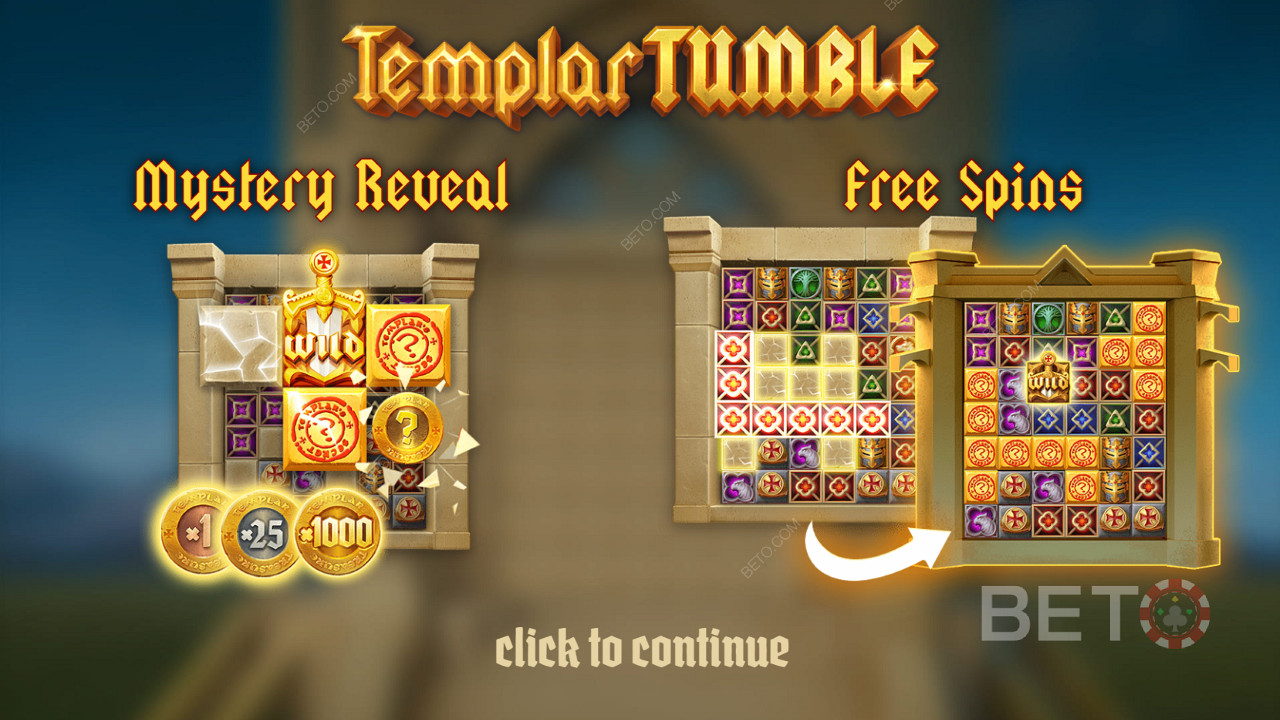 Templar Tumble -ohjelman aloitusnäyttö