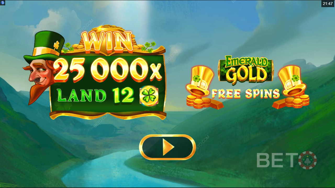 Voita 25,000x panoksesi Emerald Gold -kolikkopelissä