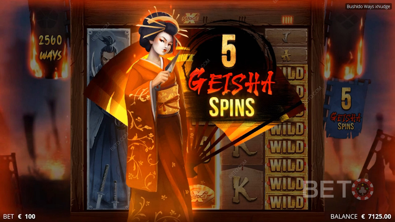 Voittotapoja on jopa 12 288, ja Geisha wild auttaa sinua lisäämään kertoimia.