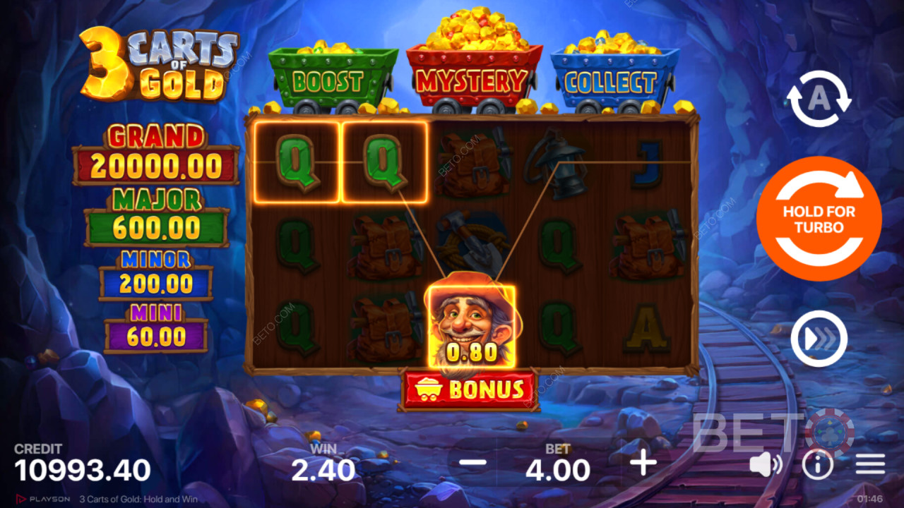 Arvio 3 Carts of Gold: Hold and Win kolikkopelistä verkossa