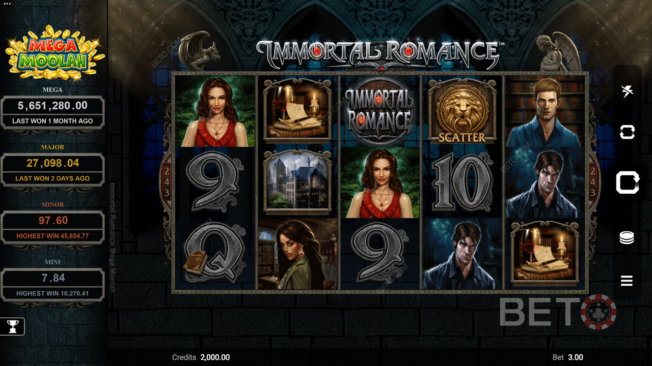 Immortal Romance Mega Moolah on yksi palkitsevimmista nettikolikkopeleistä.