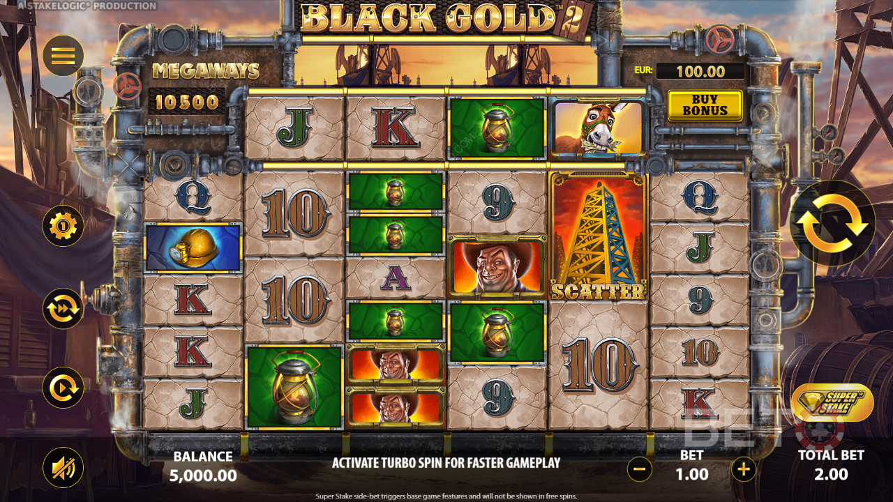 Black Gold 2 Megaways Stakelogicilta - pelaa jopa 117,649 voittolinjalla.