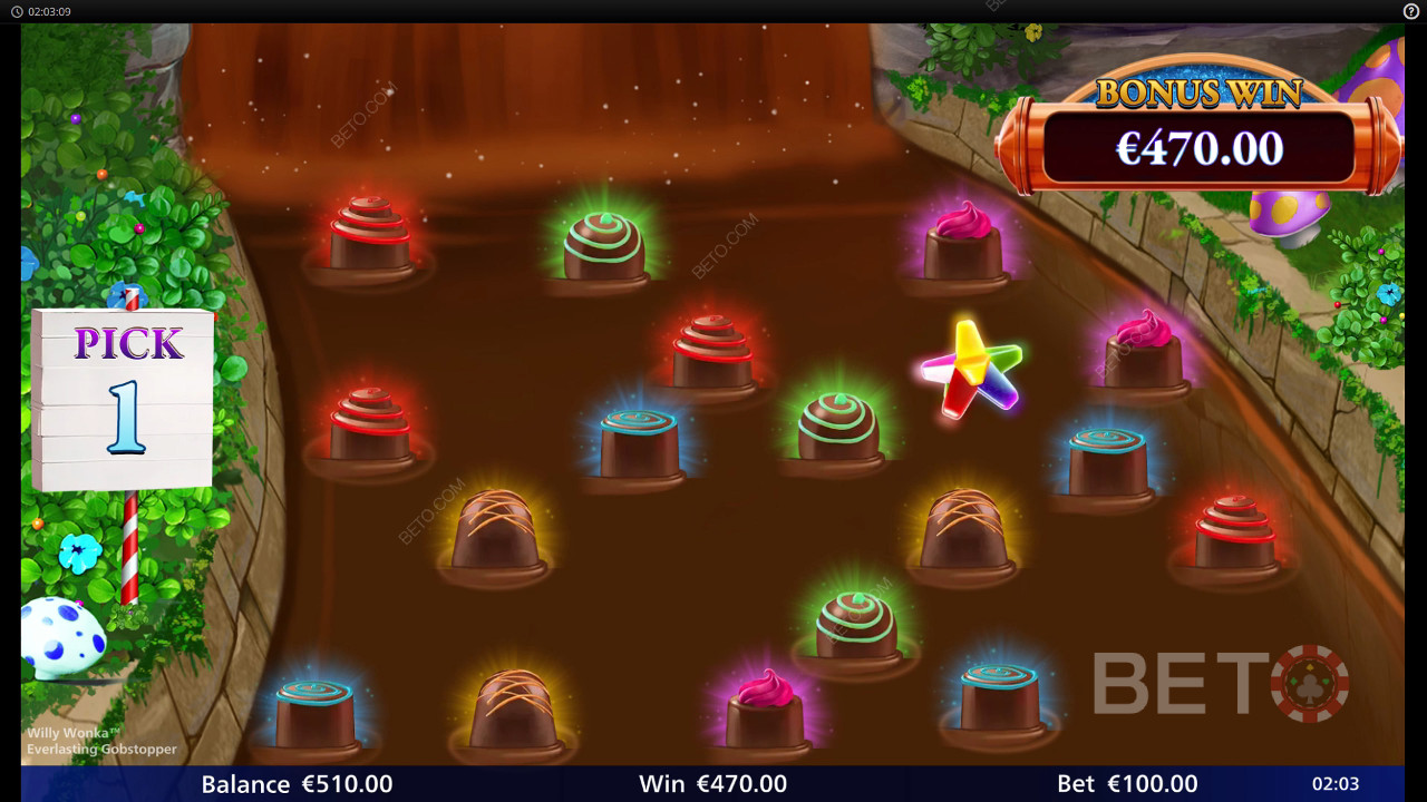 Bonusominaisuudet selitetty Willy Wonka Everlasting Gobstopper by Light and Wonder -lehdessä.