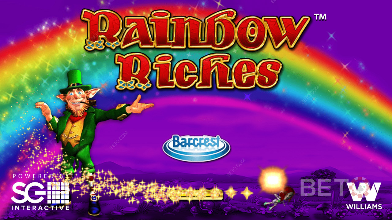 Rainbow Riches -nettikolikkopelin avausnäyttö