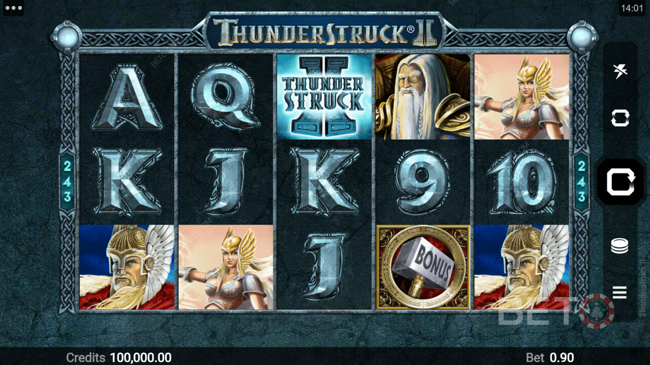 Thunderstruck II:n erilaiset teemaan perustuvat symbolit