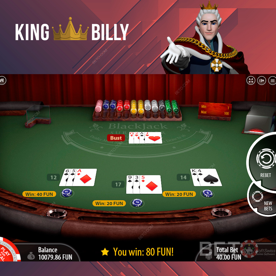 Nauti suosituista pöytäpeleistä King Billy Casinolla