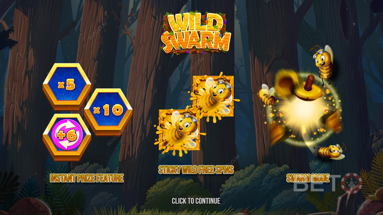 Nauti tehokkaista bonusominaisuuksista Wild Swarm -nettikolikkopelissä