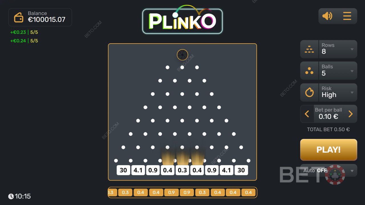 Miten pelataan Gaming Corpsin Plinkoa?