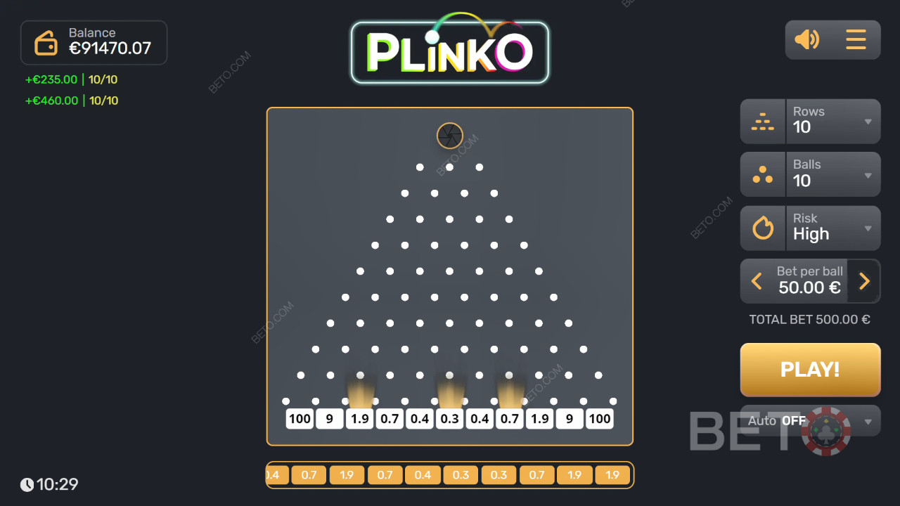 Plinko-kolikkopeli - Mielipiteemme