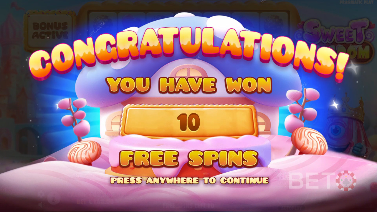 Voita 10,000x panoksesi Sweet Kingdom -nettikolikkopelissä!