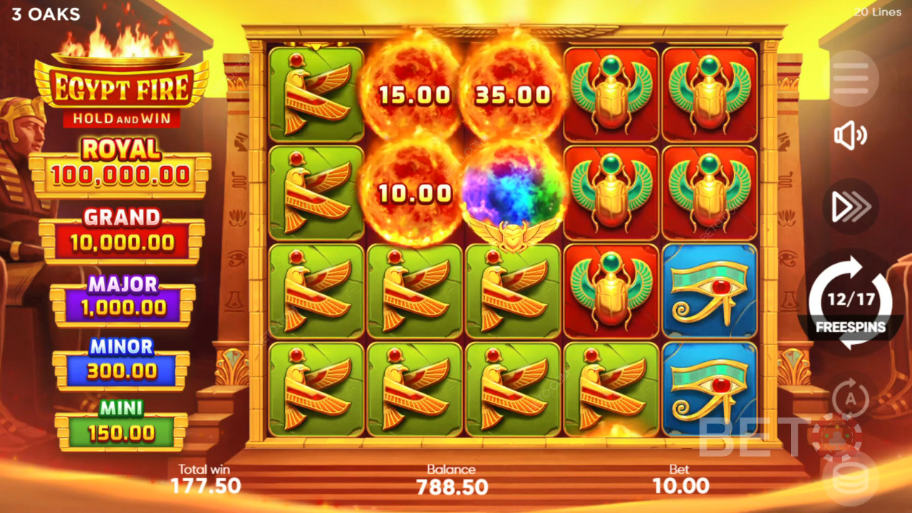 Bonusominaisuudet selitetty Egypt Fire by 3 Oaks Gaming -videokolikkopelissä