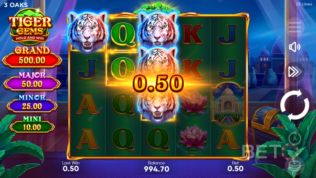 Voita 1560-kertainen panoksesi Tiger Gems -kolikkopelissä!