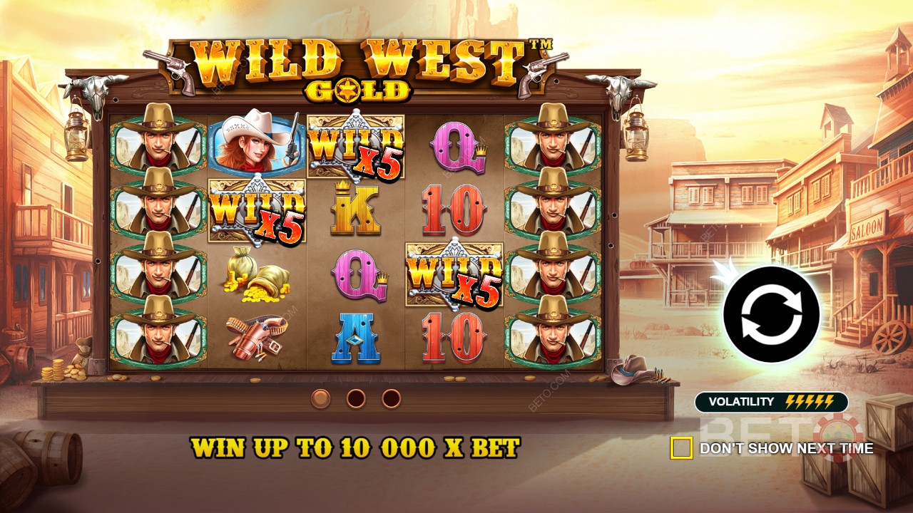 Palkitsevat Wild-symbolit auttavat voittojen saamisessa Wild West Gold -pelissä.