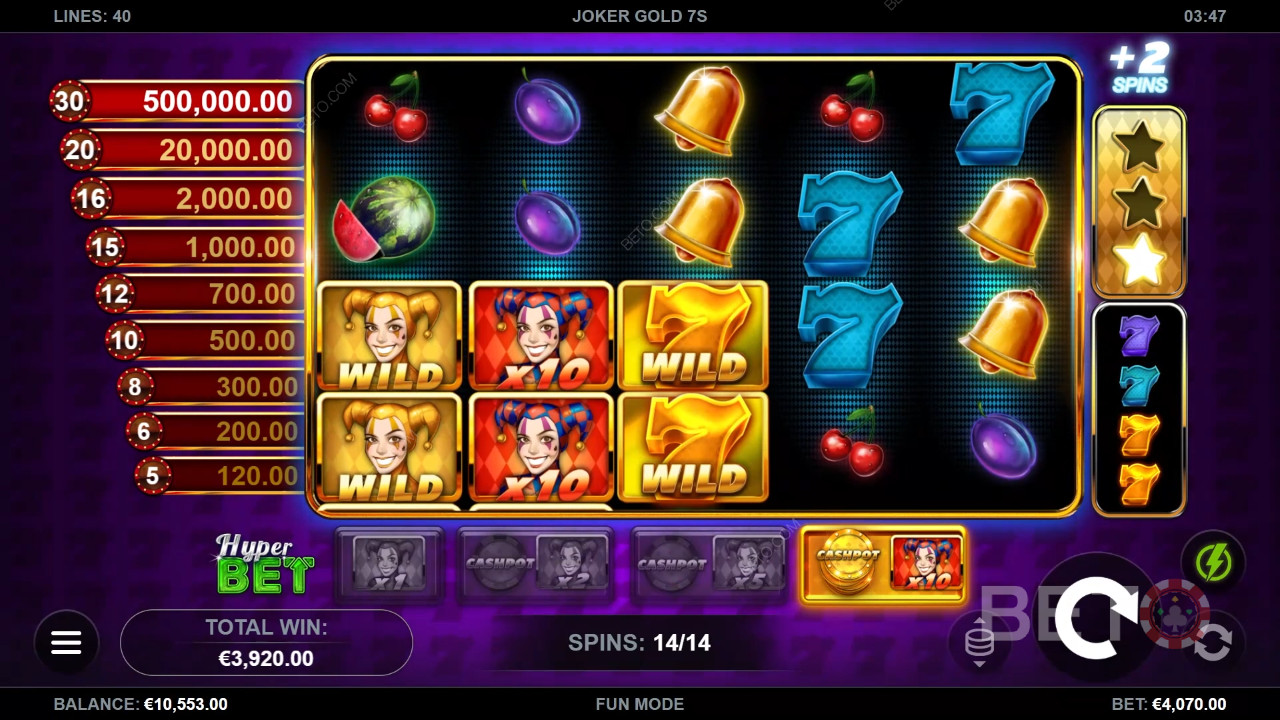 Voita 50,000x panoksesi Joker Gold 7s -kolikkopelissä!