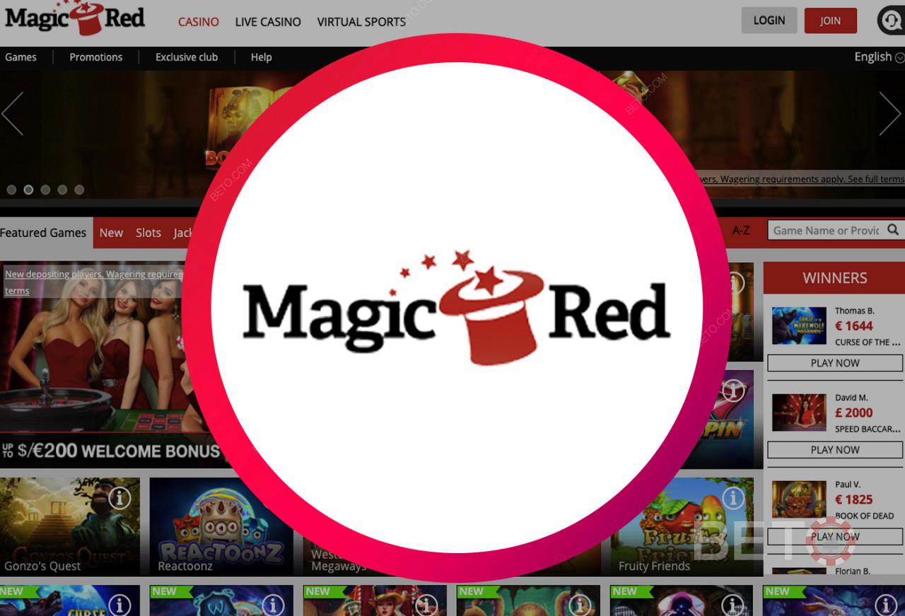 Magic Red online-kasino - käyttäjäystävällinen verkkosivusto