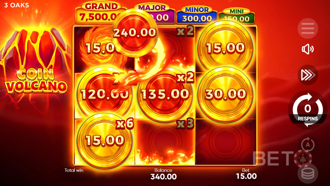 Kuinka pelata 3 Oaks Gamingin Coin Volcano -peliä?