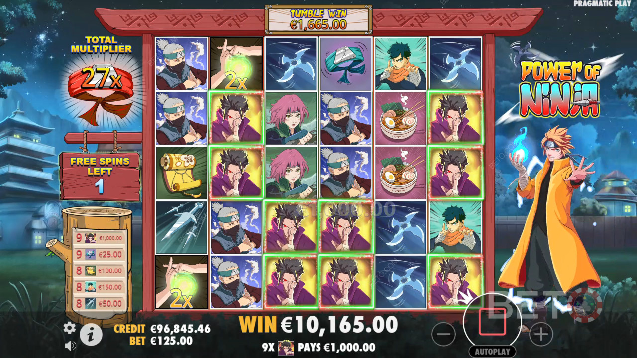 Bonusominaisuudet selitetty Power of Ninja by Pragmatic Play