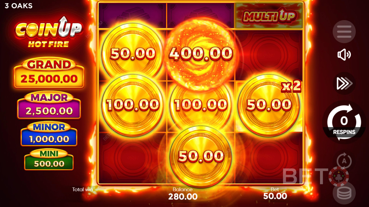 Pelaaminen 3 Oaks Gamingin Coin Up: Oaks Coin: Hot Fire