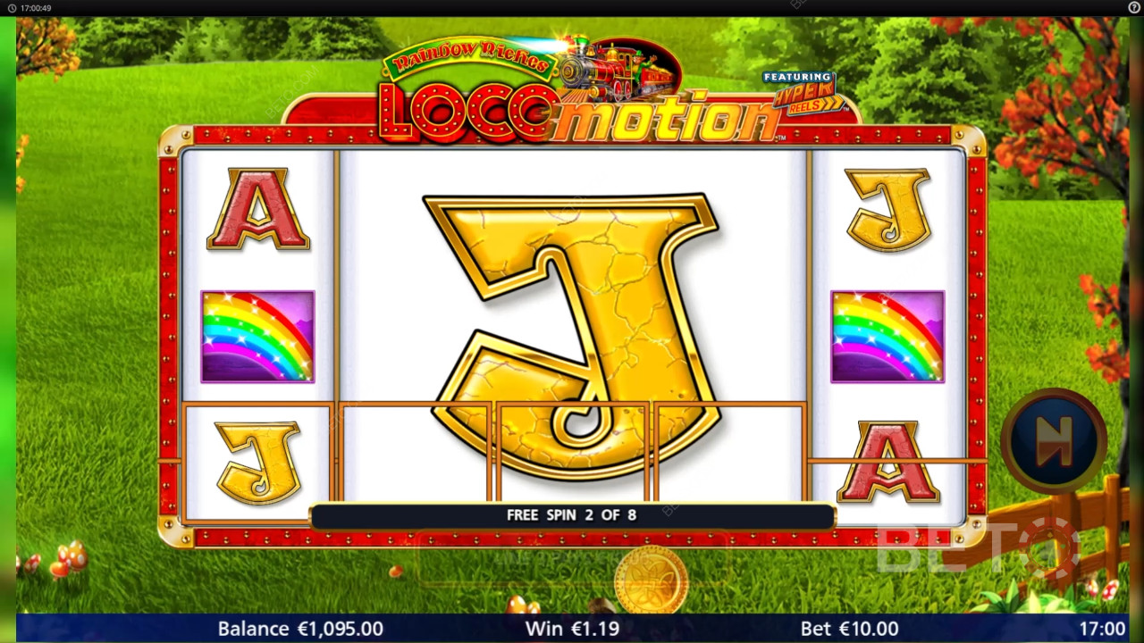 Voita 1,037x panoksesi Rainbow Riches Locomotion Online Slotissa!